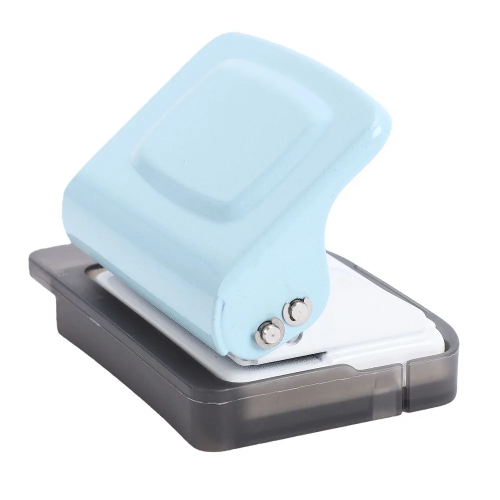 ABS Loose Leaf Paper Puncher 8 Sheet Capacity 5.5mm Hole Diameter Paper Hole Puncher Lightweight Adjustable Manual Punching