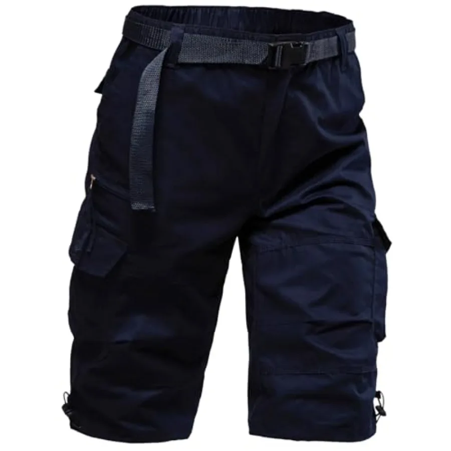 

Мужские шорты-карго Mylldey 3/4, свободного кроя, для бега, с 7 карманами, на эластичном поясе, хлопковые, для походов