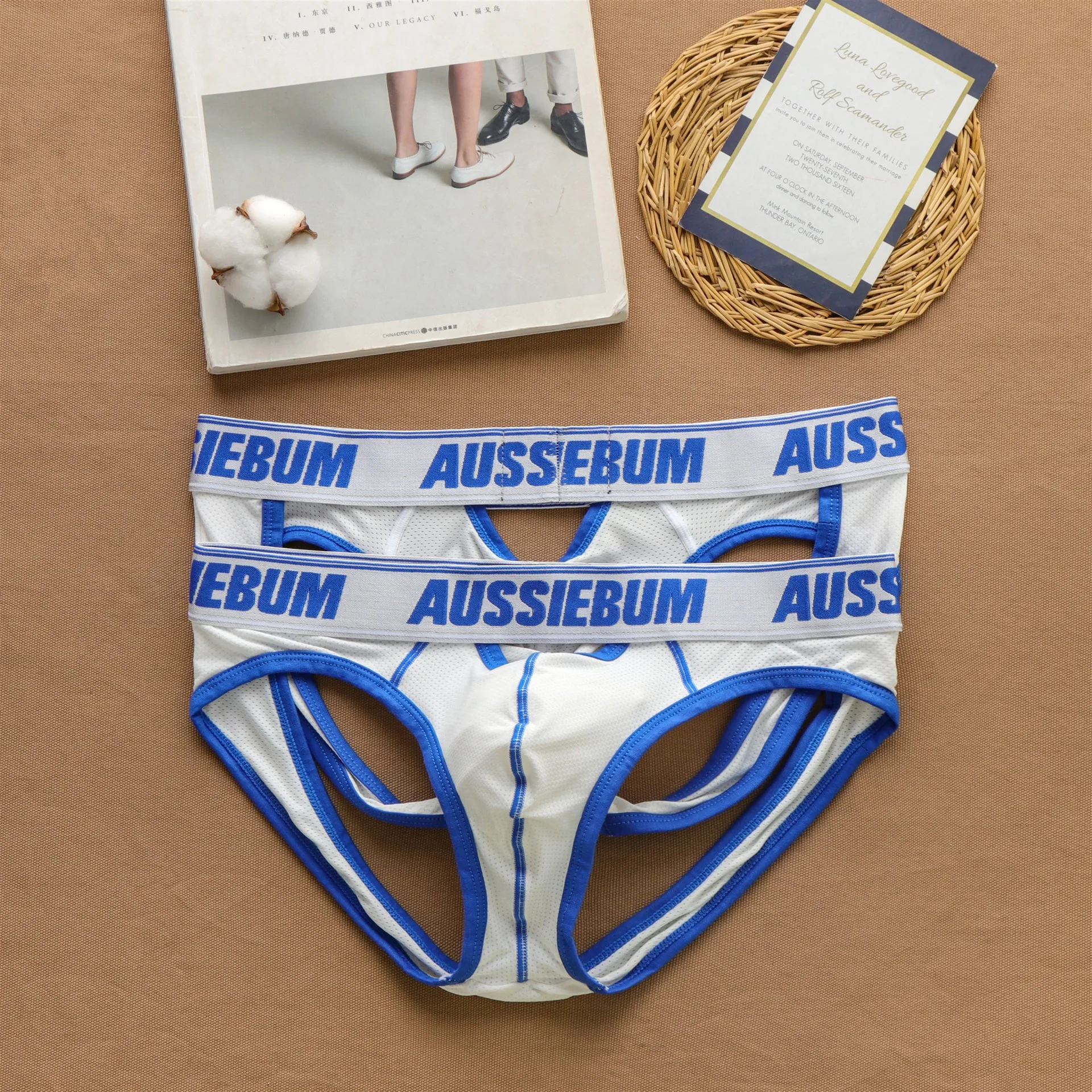 Aussiebum-Calça Masculina Triangular de Gelo, Respirável, Fresca, Roupa Interior Jovem, Cuecas Grandes, Cuecas Masculinas, Cintura Baixa, Conforto Estéreo