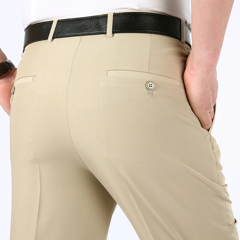 

Мужские летние высококачественные шелковые повседневные свободные брюки из льна, удобные, для отдыха, в стиле Gentleman