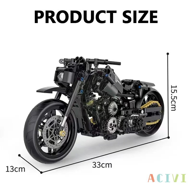 ACIVI Classic Motorbike Speed Champions Modern High-tech Moto 1290 1:8 Model Building Blocks Sets Brick Toys Kids Gifts