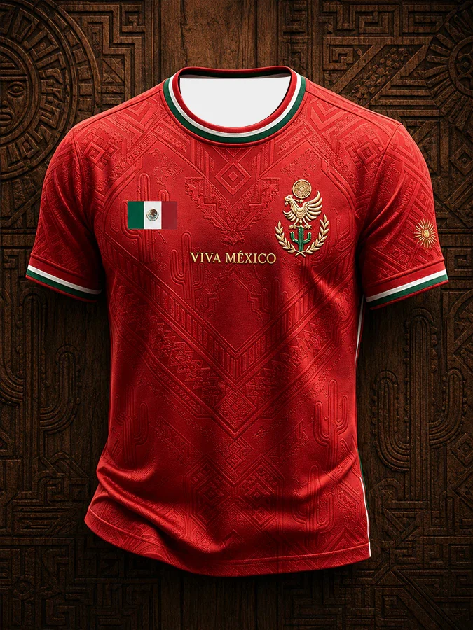 2027 Edition Mexican Football Fans Training T-shirt - 3D Printed - Fashionable And Comfortable Family Promoting Clothing