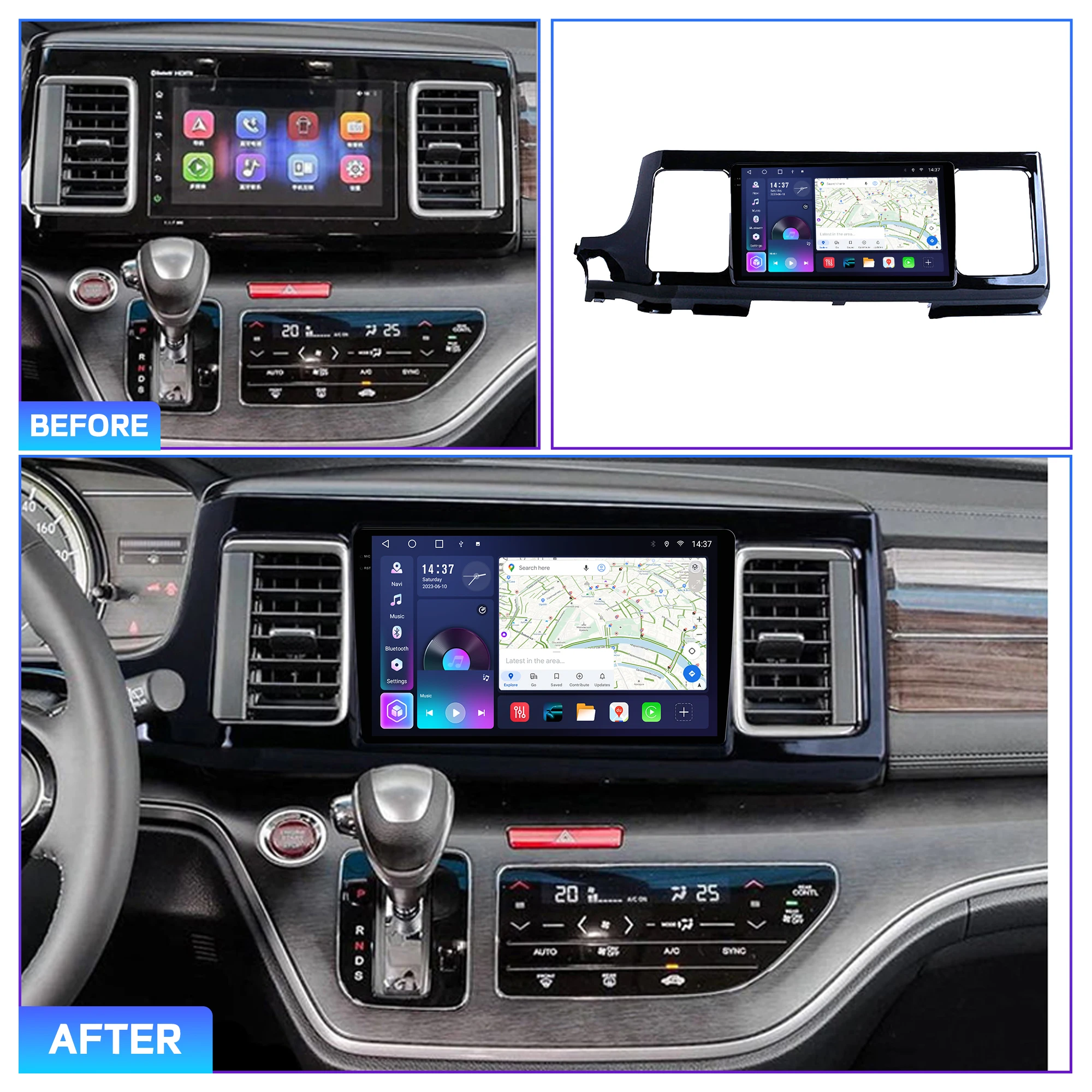 Penhui for Honda Elysion 2016-2019 Android Car DVD Multimedia Player Screen Audio Video 2 Din DSP Bluetooth CarPlay Radio