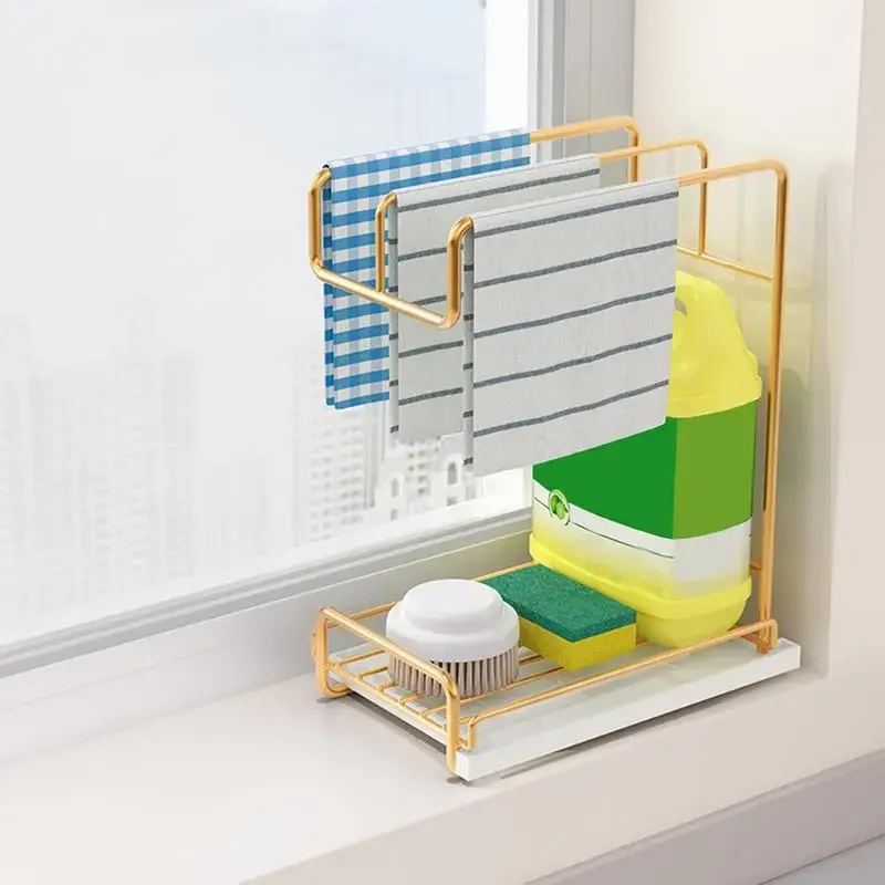 Kitchen Sink Organization Countertop Dish Drying Rack Drainer For Kitchen BathroomToilet Seamless Cups Stand Display Holder