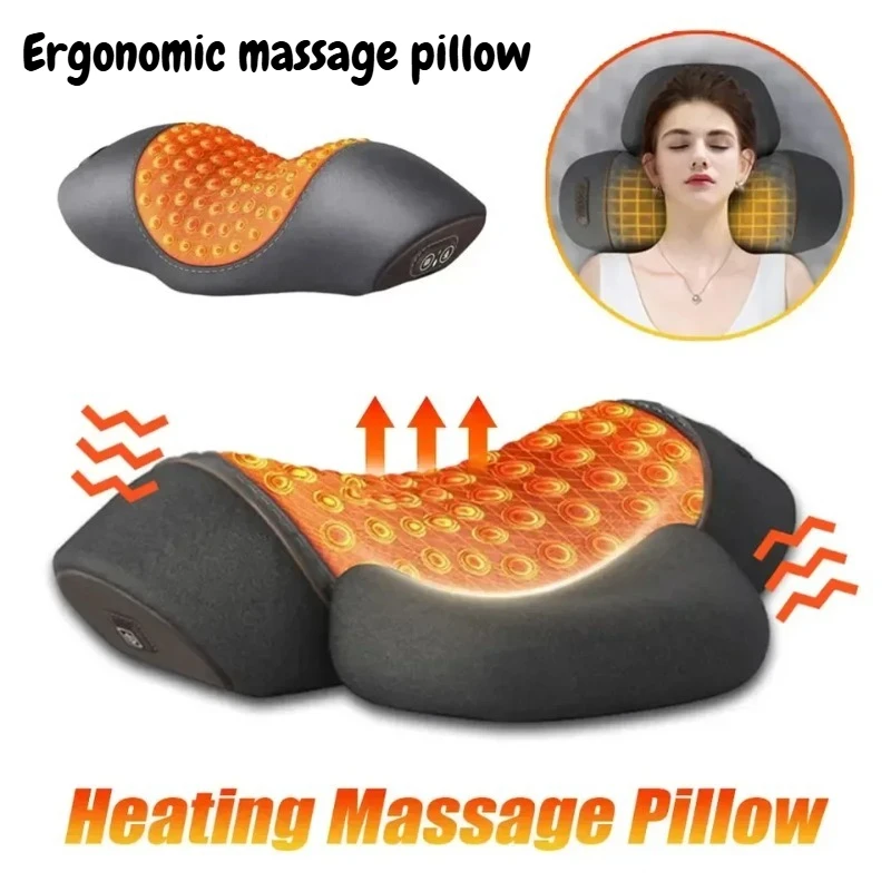 

Новая электрическая массажная подушка для шеи, эргономичный дизайн, горячий компресс, вибрационный массаж шеи, подушка с эффектом памяти для релаксации сна