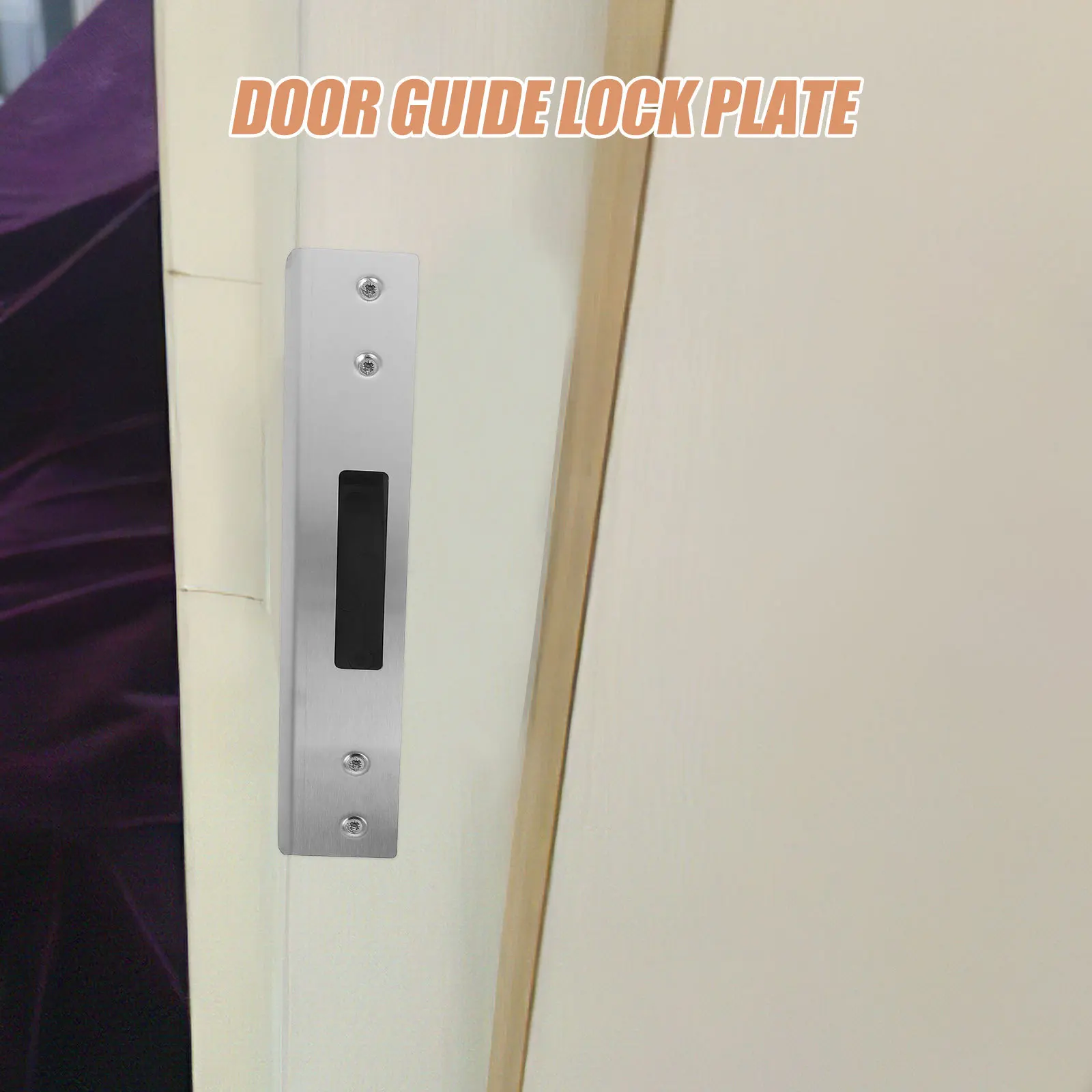 

1Set Heavy-Duty Door Lock Guide Plate for Wooden Doors Stainless Steel Latch Protector Anti-Tamper Security Plate Interior