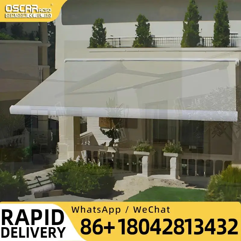 

Full Cassette Folding Arm Customizable RemoteControlled for Backyard Outdoor Patio Retractable Awning