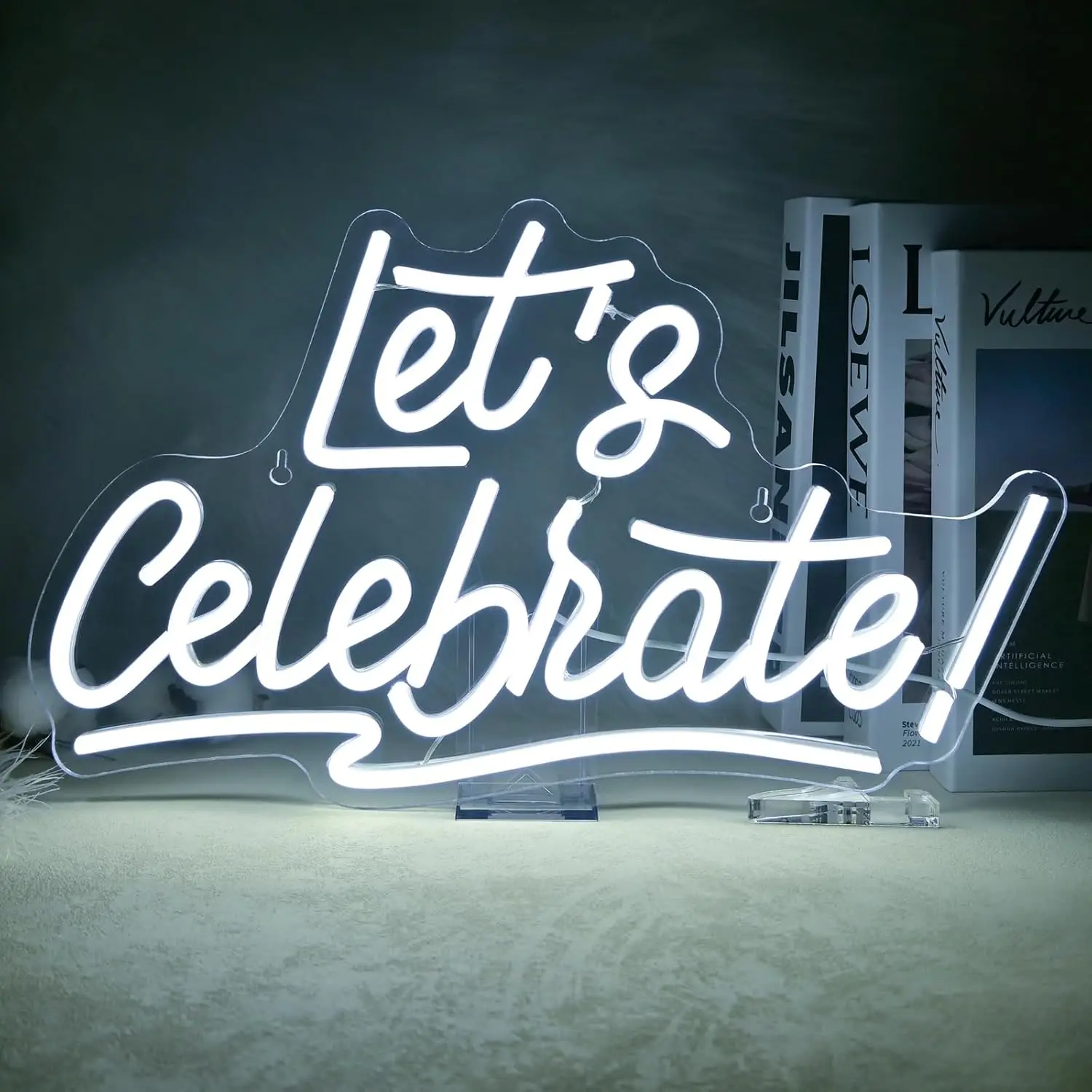 ネオンサインを祝いましょう-白文字ネオンサイン-パーティーバー装飾用-led調光可能ネオンライトサイン-ロゴショップウェディング装飾用