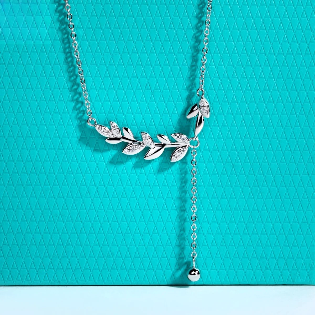 

Moissanite Wheat Ear Tassel Pendant 40+5cm Flower Necklace 925 Sterling Silver Clavicle Chain Gifts for Women Wedding Jewelry