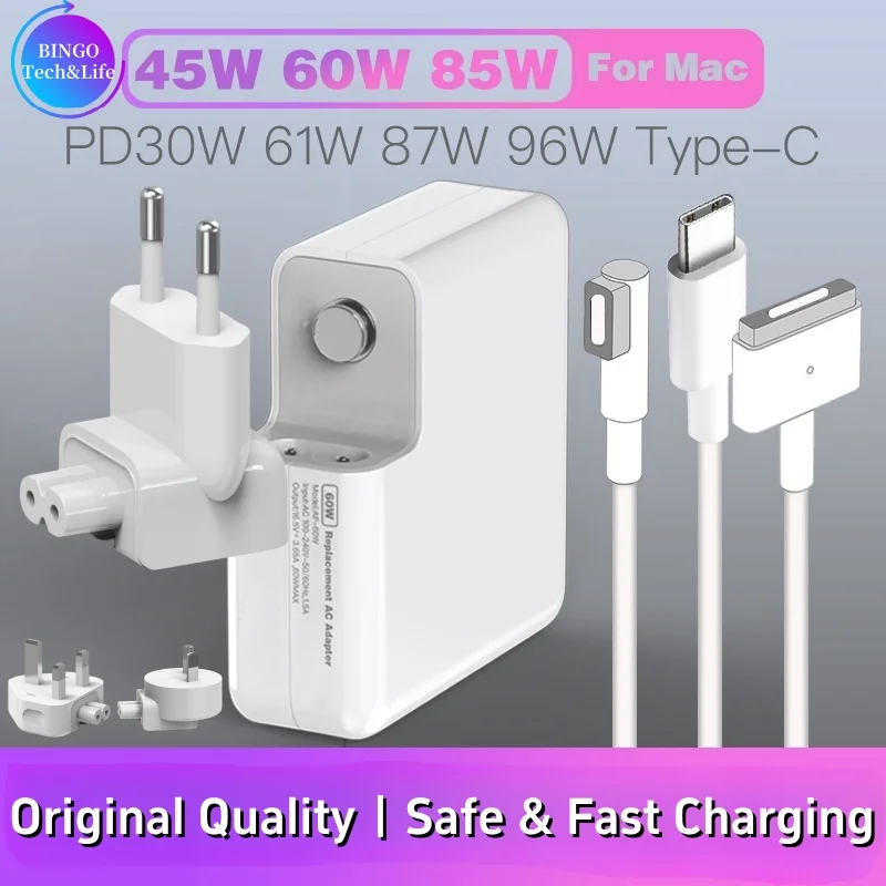 Zasilacz 45W 60W 85W kompatybilny z MacBook Charger dla MacBook Air/Pro Magsafe 1/2 Magnetic Power Adapter Charger A1286