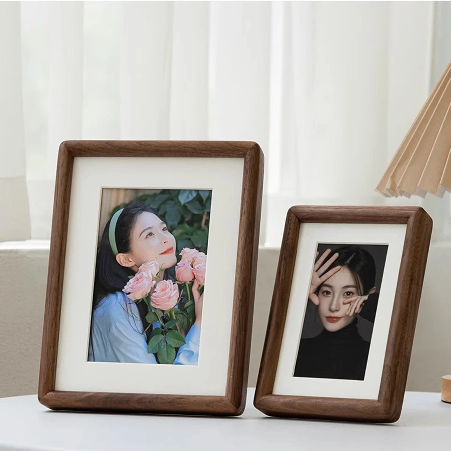 Rectangle Photo Frame Decoration Wooden Table Personalized Photo Frame Ornament Square Stand Family Nordic Portafoto Home Decor