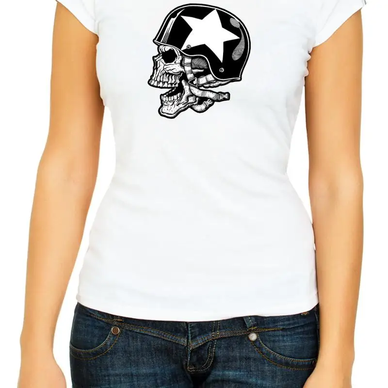 

Женская футболка с черепом в шлеме и векторным дизайном 3 4, F114