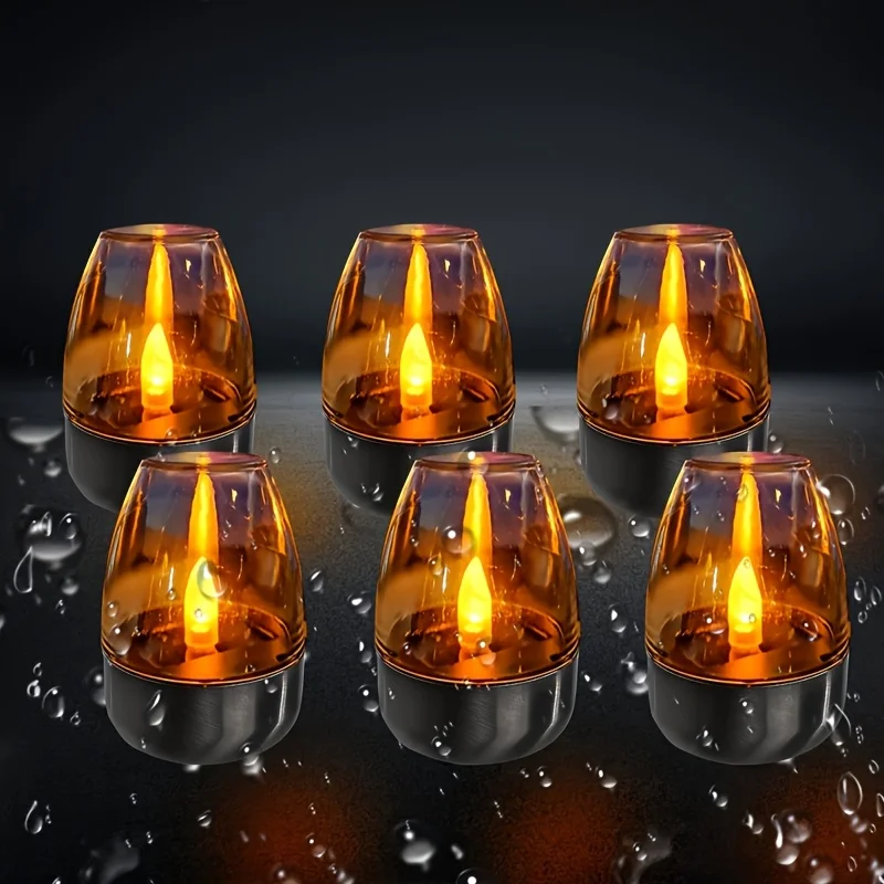 12pcs Flameless Flickering Candle Simulation Solar Candle Lights Waterproof Outdoor Lighting LED Decoration Mood Lights