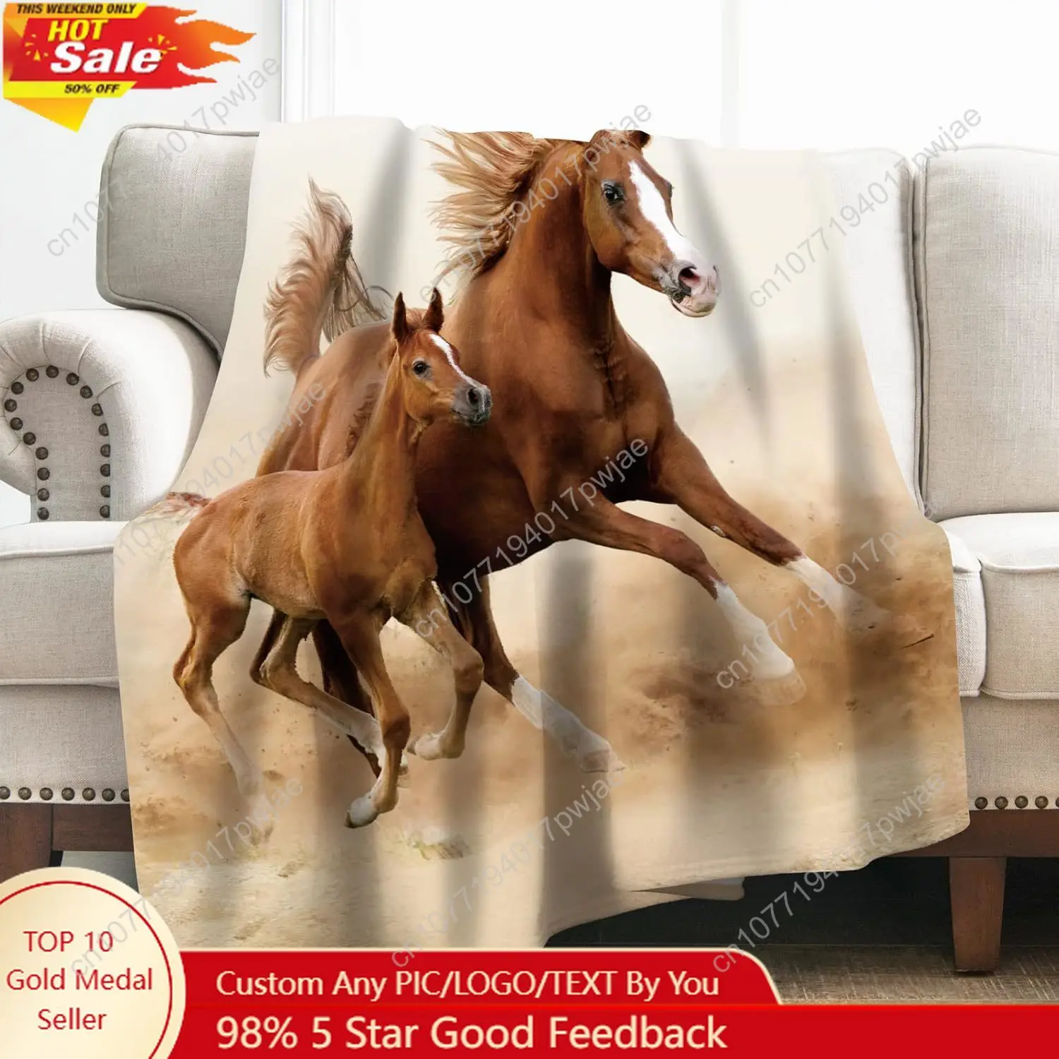 

Levens Horse Blanket Gifts for Men Women Boys Decor for Home Bedroom Living Room Lounge Office Dorm Soft Cozy Vintage Lightweig