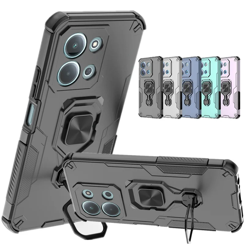 Etui z podpórką do Xiaomi Poco C85 4G, osłona obiektywu, pierścień podtrzymujący, magnetyczny uchwyt, obudowa, fundas, coque