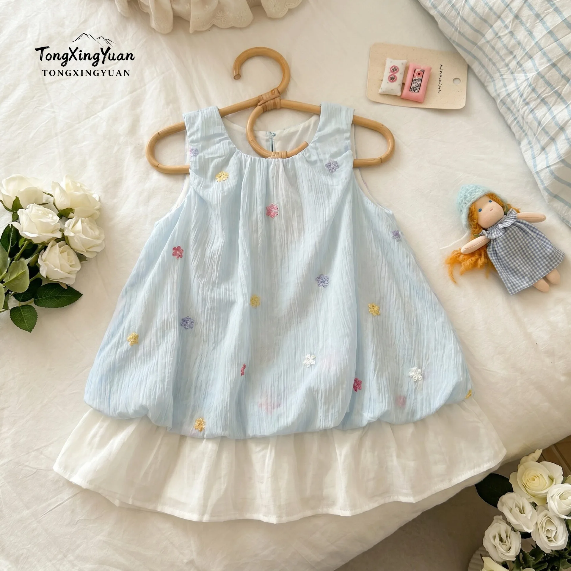 

Girls' Dress Summer Dress 2026 Summer New Style Children's Princess Breathable Vest Skirt for Baby Girls