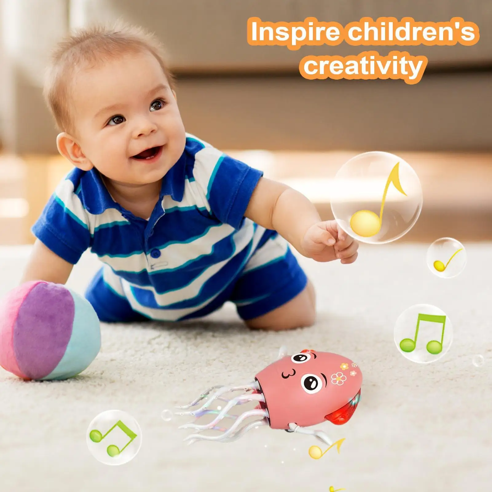 Brinquedo de polvo de dança elétrica, ovo automático para evitar obstáculos, robô elétrico recarregável usb com luzes led e música para