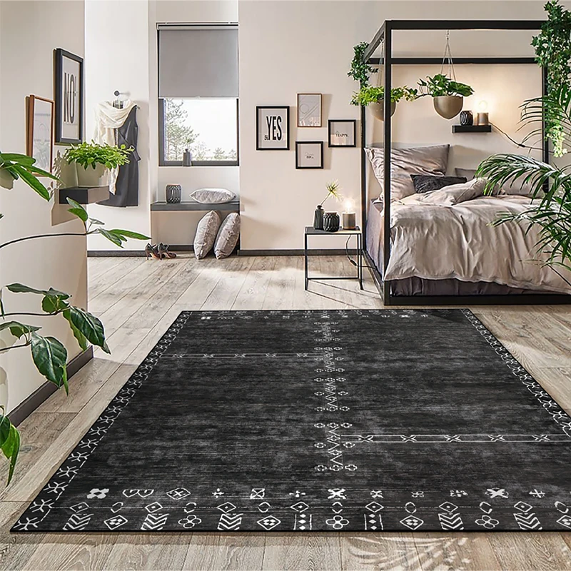 

Minimalist Retro Large Area Living Room Carpet Comfortable Refreshing Bedroom Rugs Coffee Table Rug Home Decoration Aesthetics