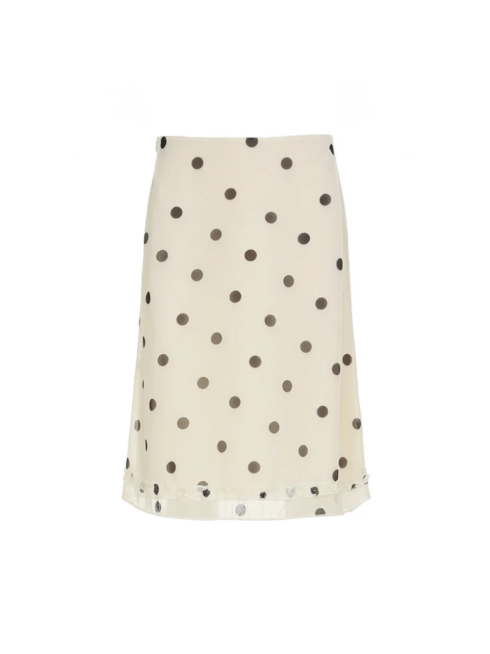 New Temperament Wave Point Contrasting A Line Mid Length Skirt Sweet Mushroom Edge Spicy Girl Stylish Half Skirt