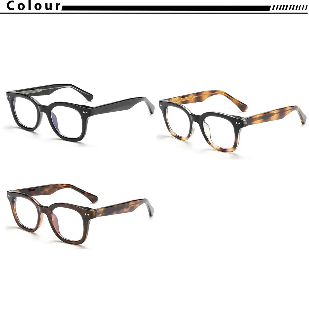 CATERSIDE Retro Herren-Brille mit flachen Gläsern, Tr-90, runder kleiner Rahmen, Anti-Blaulicht-Brille, Damen-Luxus-Business-Freizeitbrille – Detail 1