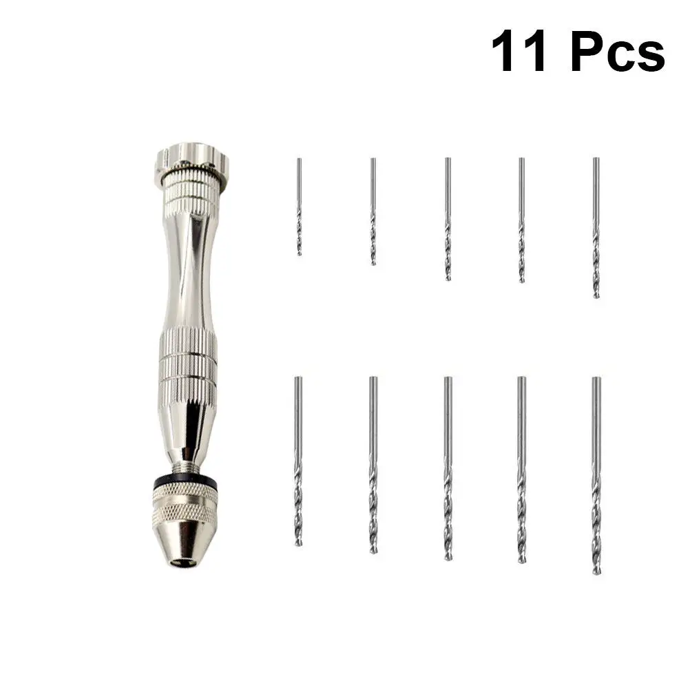 

Набор ручных инструментов из 11 предметов: односторонний ручной тисок, держатель для измерительных щупов и бит, мини-роторная дрель для ювелирных изделий, бусин, янтаря, орехов