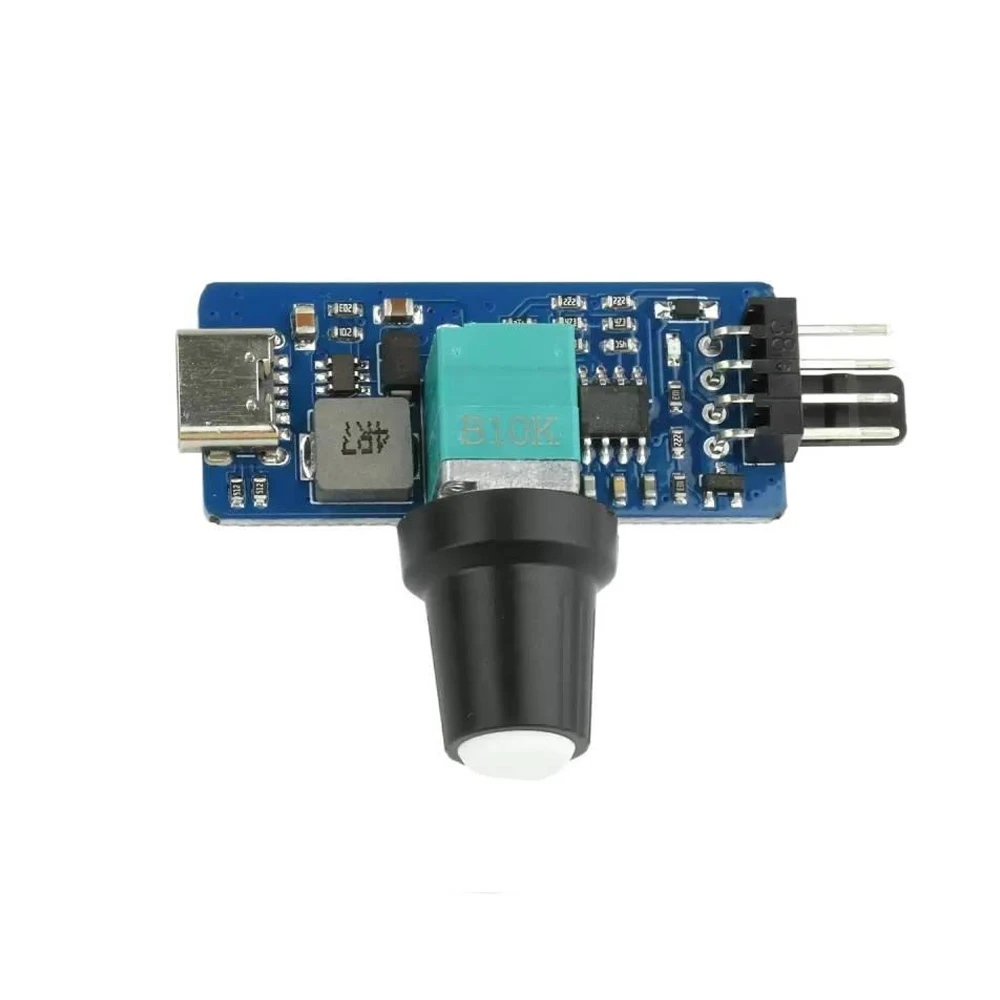 PWM Fan Speed Controller 5V Type-C Power 0.7A 8W 0-100% Stepless Speed Regulation for 4-Pin B3 Small Fan DIY Water Cooling PC