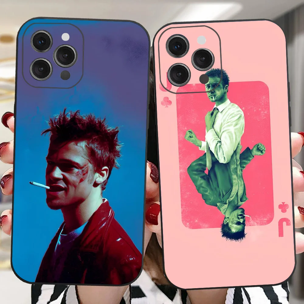 

Чехол для телефона Movie F-Fight Club для IPhone 16 15 14 13 Pro Max 11 12 Mini X Xs XR Se 2022, черный силиконовый чехол