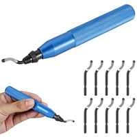Alloy Deburring Tool Kit With 10 Extra Blades And 1 Handle Multifunctional Burr Removal Tool Burr Edges Removing Hand Tool