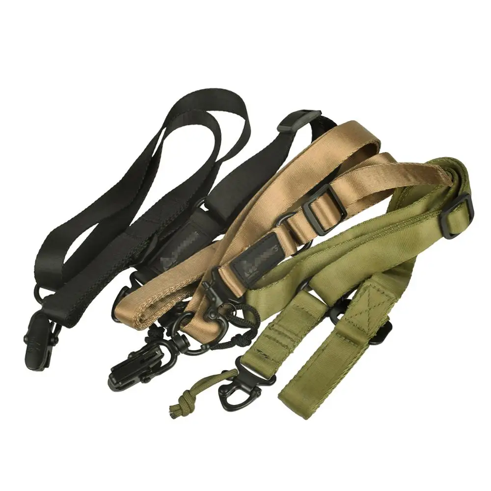 1 Pcs Double Point Adjustable Gun Sling Strap Multi-Mission Rifle Slings Mount Set Suitable MS2 Ruger AR15 M4 M16 HK416