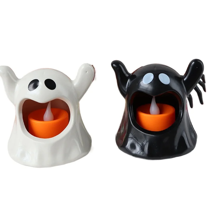 

:Halloween Candle Holder Halloween Ornaments Kawaii LED Candlestick Lighting Ghost Candle Holder Desk Decor Adornos De Halloween