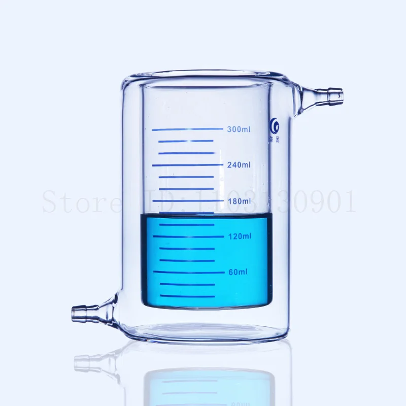 50ml-1000ml Borosilicate Glass Double Layer Beaker Laboratory Jacketed Beaker for Photocatalytic Experiment