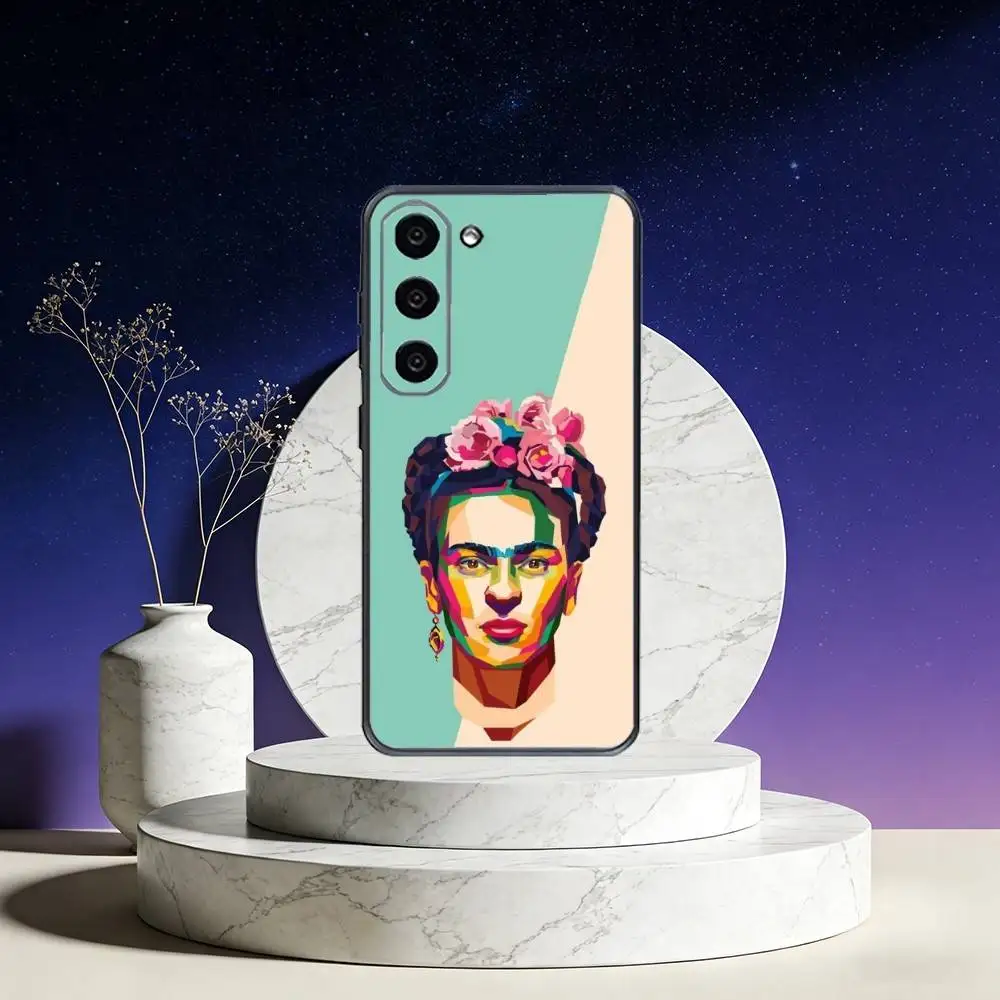 アート F-Fridas K-Kahlo ファッション電話ケース Samsung Galaxy A73、A72、A71、A70、A53、A52、A51、その他用 ソフトブラックカバー