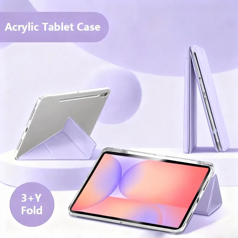 

Чехол для Samsung Tab S10 Lite 10,9 дюймов Smart Fold акриловый прозрачный чехол-подставка для Funda Galaxy Tab S10 Lite чехол с держателем для ручки