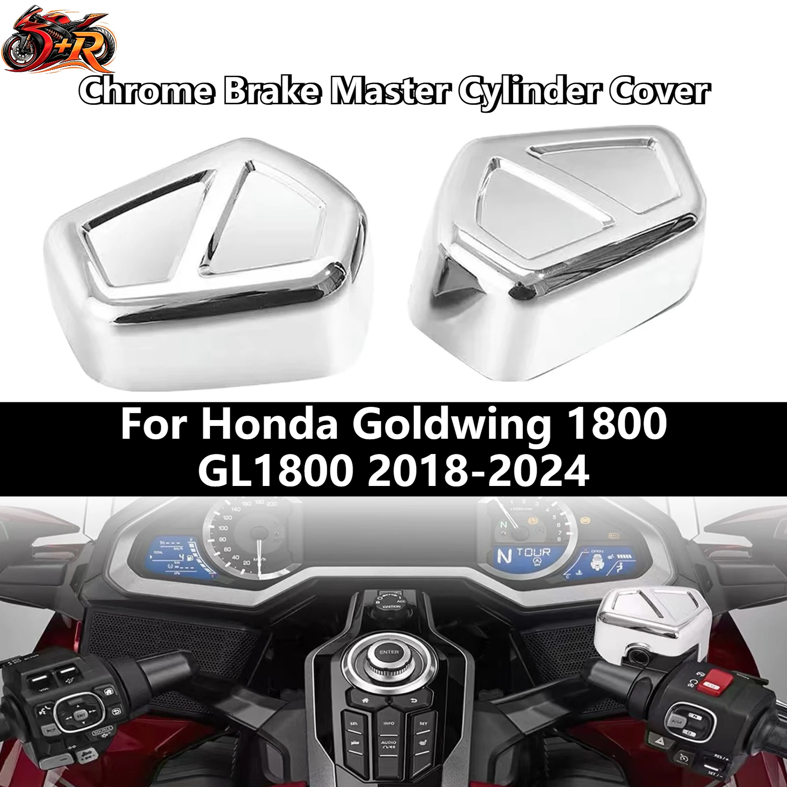 

2Pcs Motorcycle Chrome Brake Master Cylinder Cover For Honda Goldwing 1800 GL1800 2018-2024 2023 2022 2021 2019 DONGRAN