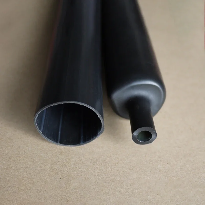 

1/2/5m Heat Shrink Tube No Glue 3:1 Ratio Black Diameter 1.5 ~ 50mm Waterproof Polyolefin Wire Wrap Insulated Lined Cable Sleeve