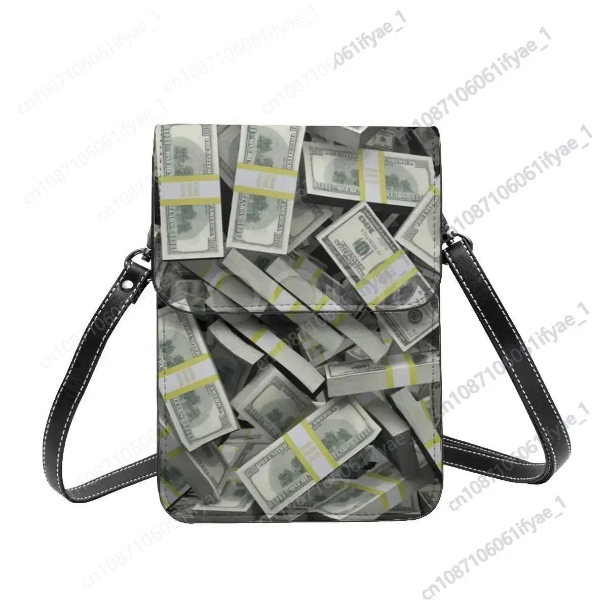 Cheddar Unmarked Bills Dollar Shoulder Bag American Currency Female Bulk Mobile Phone Bag Retro Leather Shopping Bags