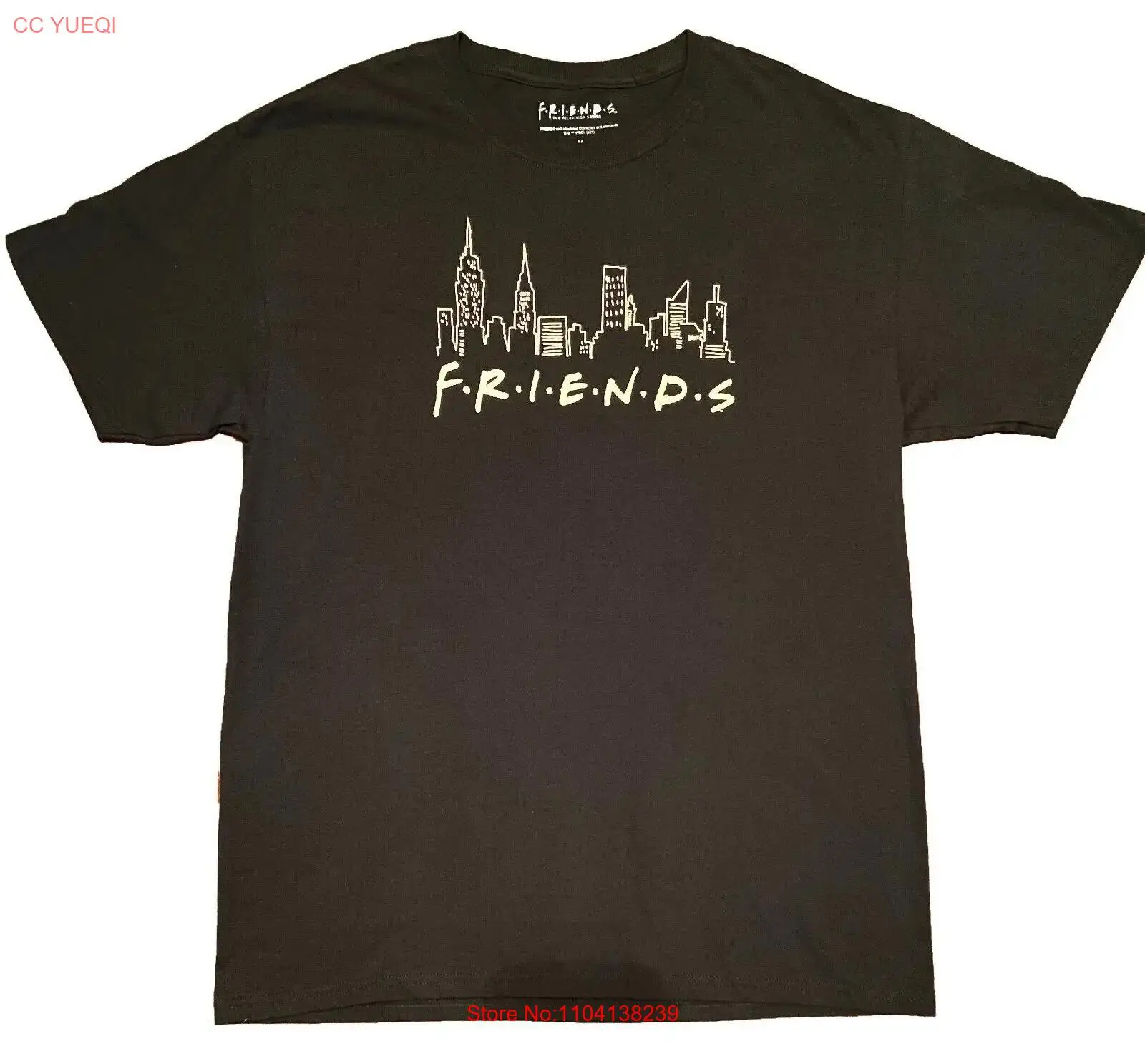 FRIENDS Tv Show Retro City Short Sleeve T-shirt Mens Black