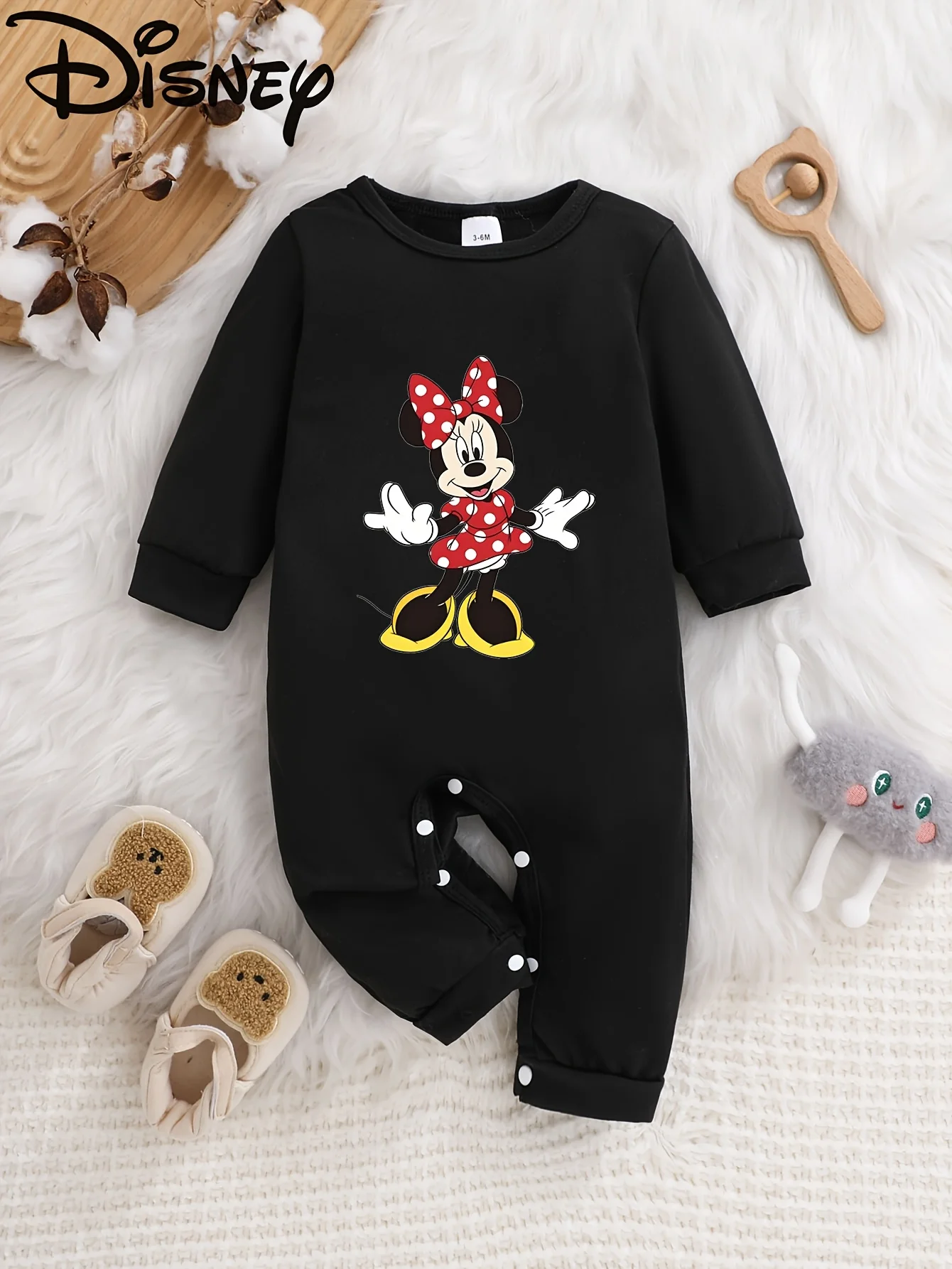 

[Акторизованный] Детский комбинезон с рисунком Минни Диснея с забавным дизайном, удобная и мягкая детская одежда, дышащая и универсальная, можно высыхать и стирать, подарок для ребенка