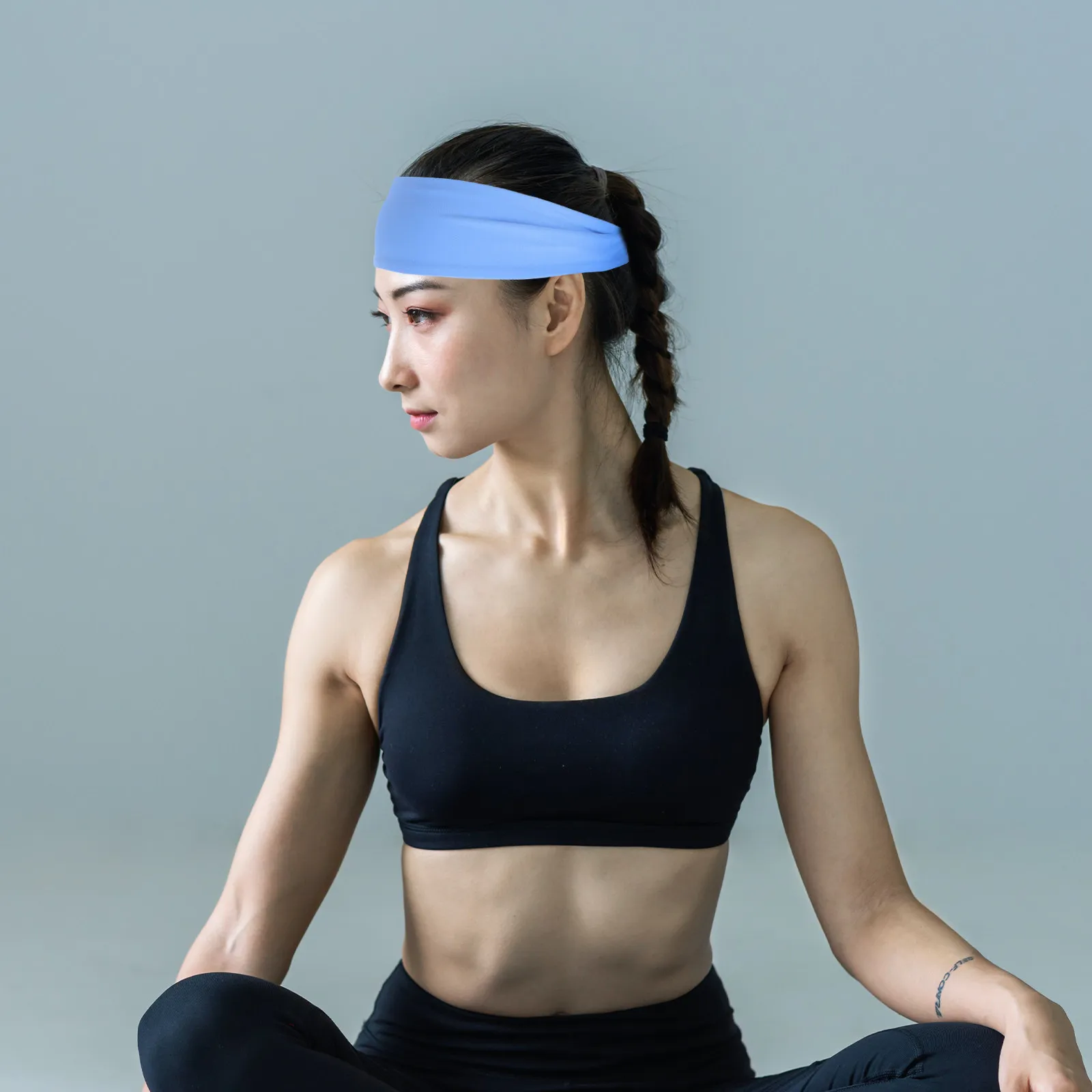 Stretchy Wide Sports Headband for Women Men Sweat Absorbing Running Yoga Tennis Cycling Basketball Workout Hairband Soft Non
