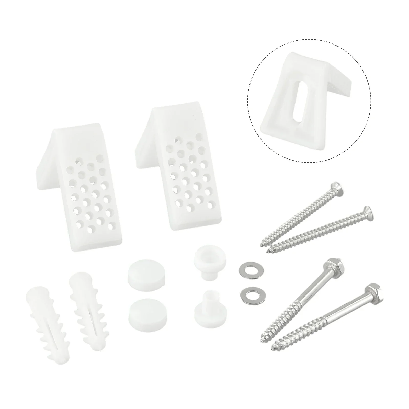 Bathroom Toilet Screws Fixing Kit Bolts Angled Fixing Kit Bolts Floor Pan Mounting Screws Parts Replacement Silver