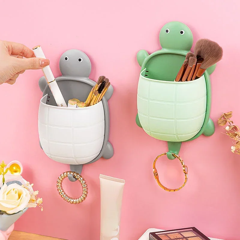 1pcs Cute Turtle Design Storage Rack Toothbrush Holder Creative Cartoon Bathroom Storage Organizer Toothbrush Storage Rack