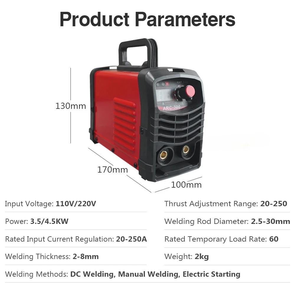 300A MMA Welding Machine Inverter DC 110V 220V Dual Voltage All Copper Transformer Intelligent Adjustment Welder Equipment