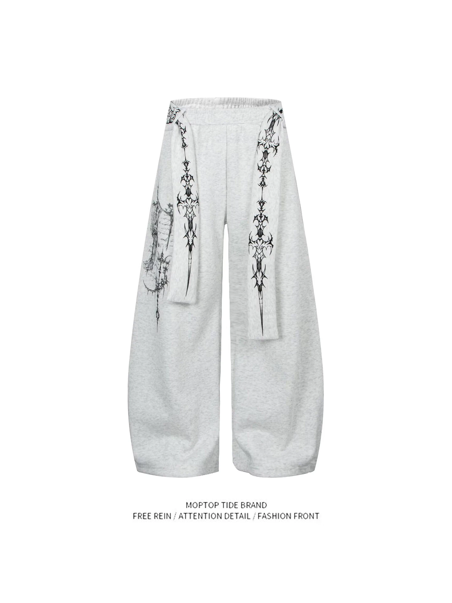 

New Chinese Sle Wide Leg Pants Men's Embroidery Sa Straight Leg Long Pants Retro Casual Trousers Trendy Floor-Length Pants