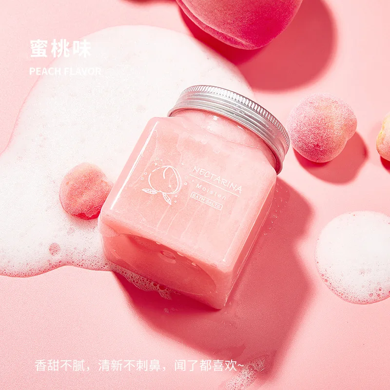 300ml Bath Milk Three-in-one Whole Body Peach Sea Salt Student Body Scrub To Remove Pimples and Horns From Chicken Skin