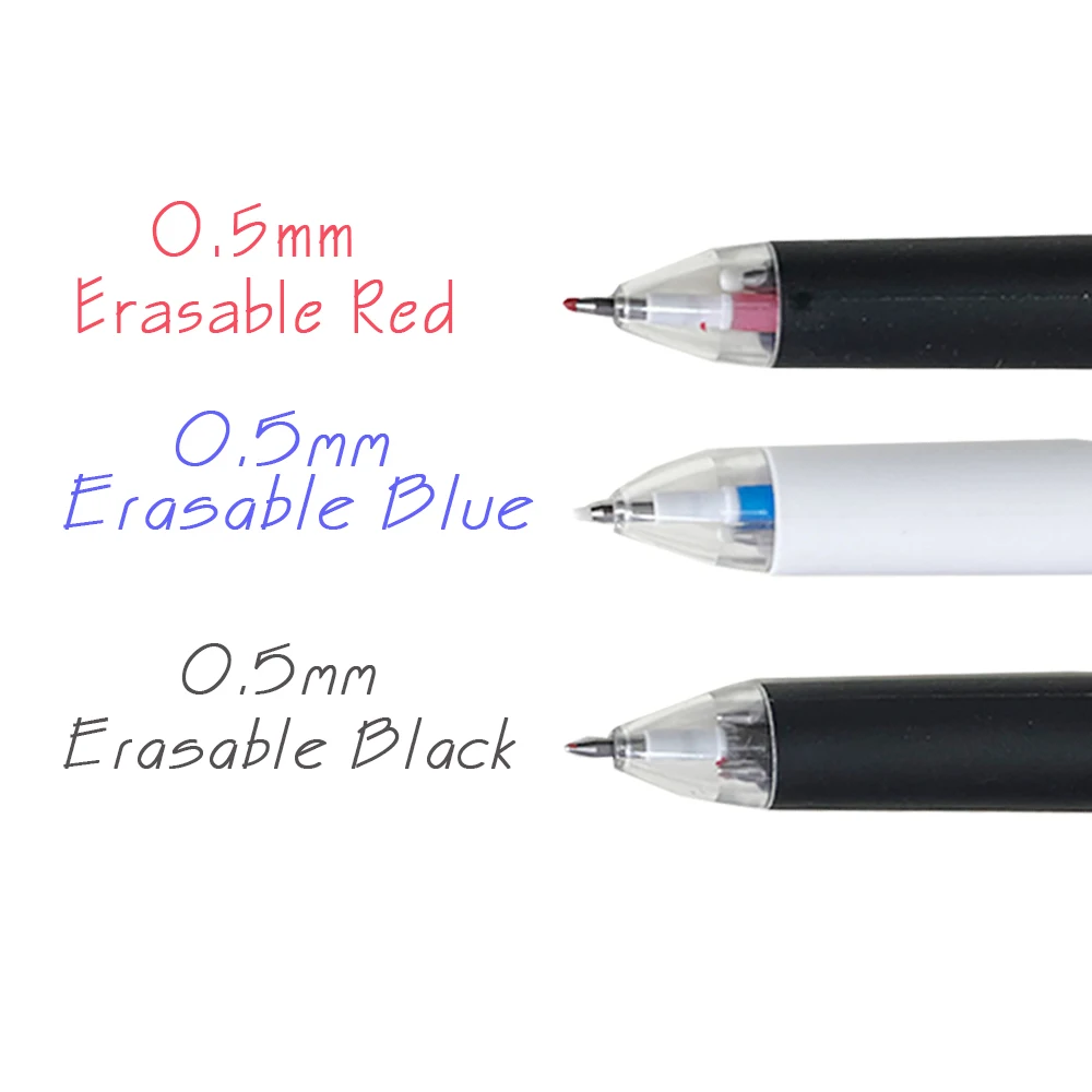Kreativer 3-in-1-Mehrfarbstift, 0,5 mm, löschbares Gelstift-Set, magische Tinte, 3 Farben, Nachfüllungen, waschbarer Griff, Büro, Schule, Schreibwaren – Detail 6
