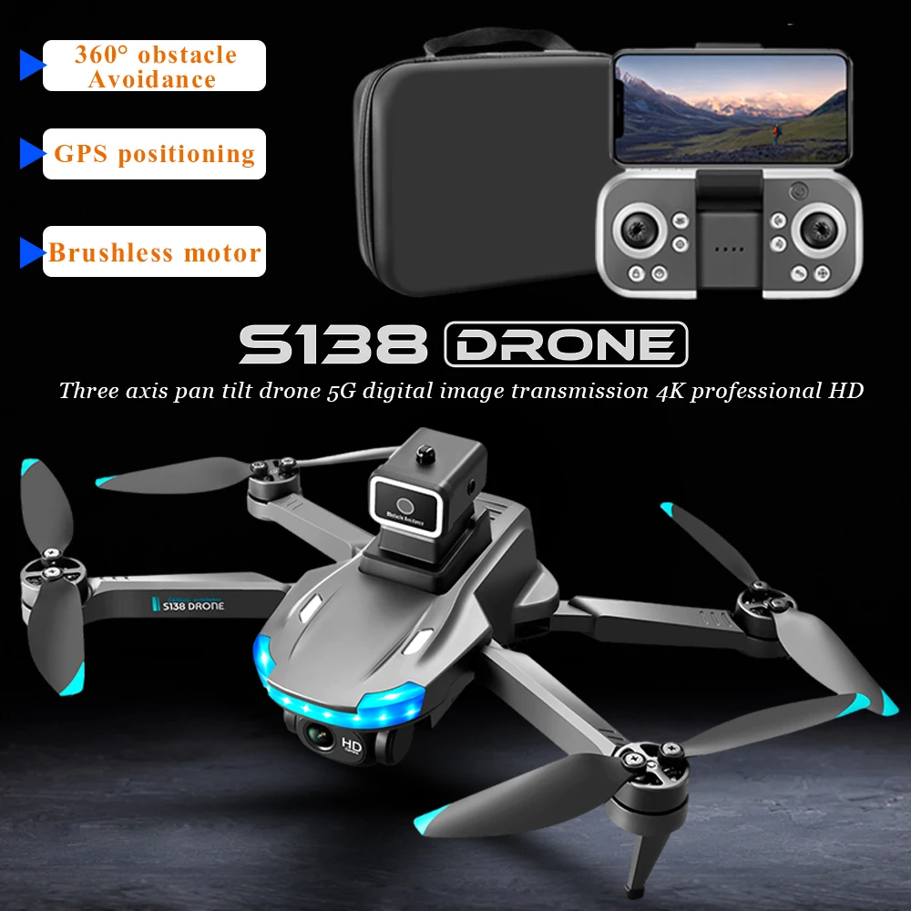 

S138 GPS Drone 4K Professional Dual Camera 5G Wifi Obstacle Avoidance Folding Quadcopter Aerial Photography RC Dron with Camera