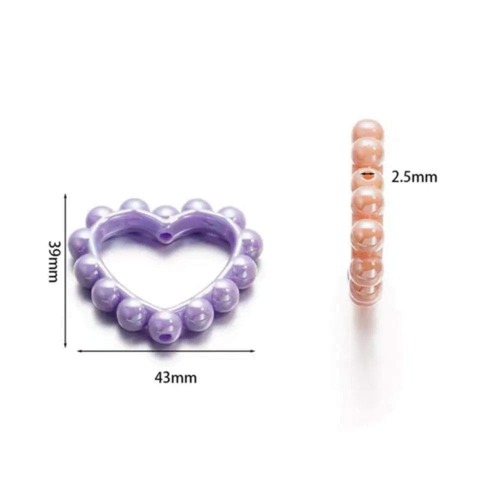 10Pcs 20Pcs Acrylic Love Garland Beaded Frame Bead For DIY Mobile Phone Chain Keychain Accessories Pen Decoration Jewelry Making