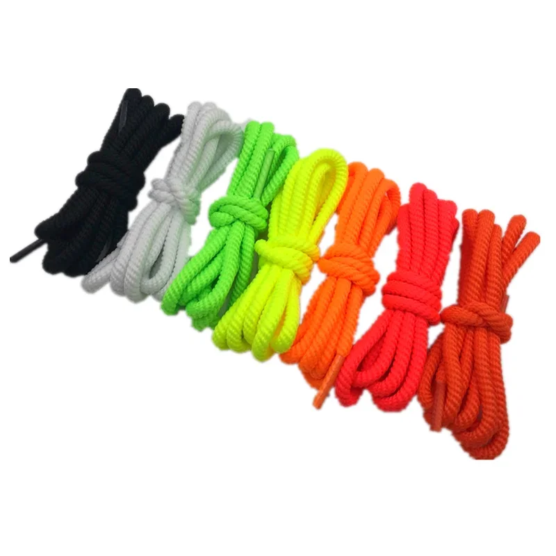 

Coolstring Bright Color 5.5mm Spiral Round Polyester Shoelaces Novelty Sports Bootlace for Mountaineering Basketball Shoes Laces