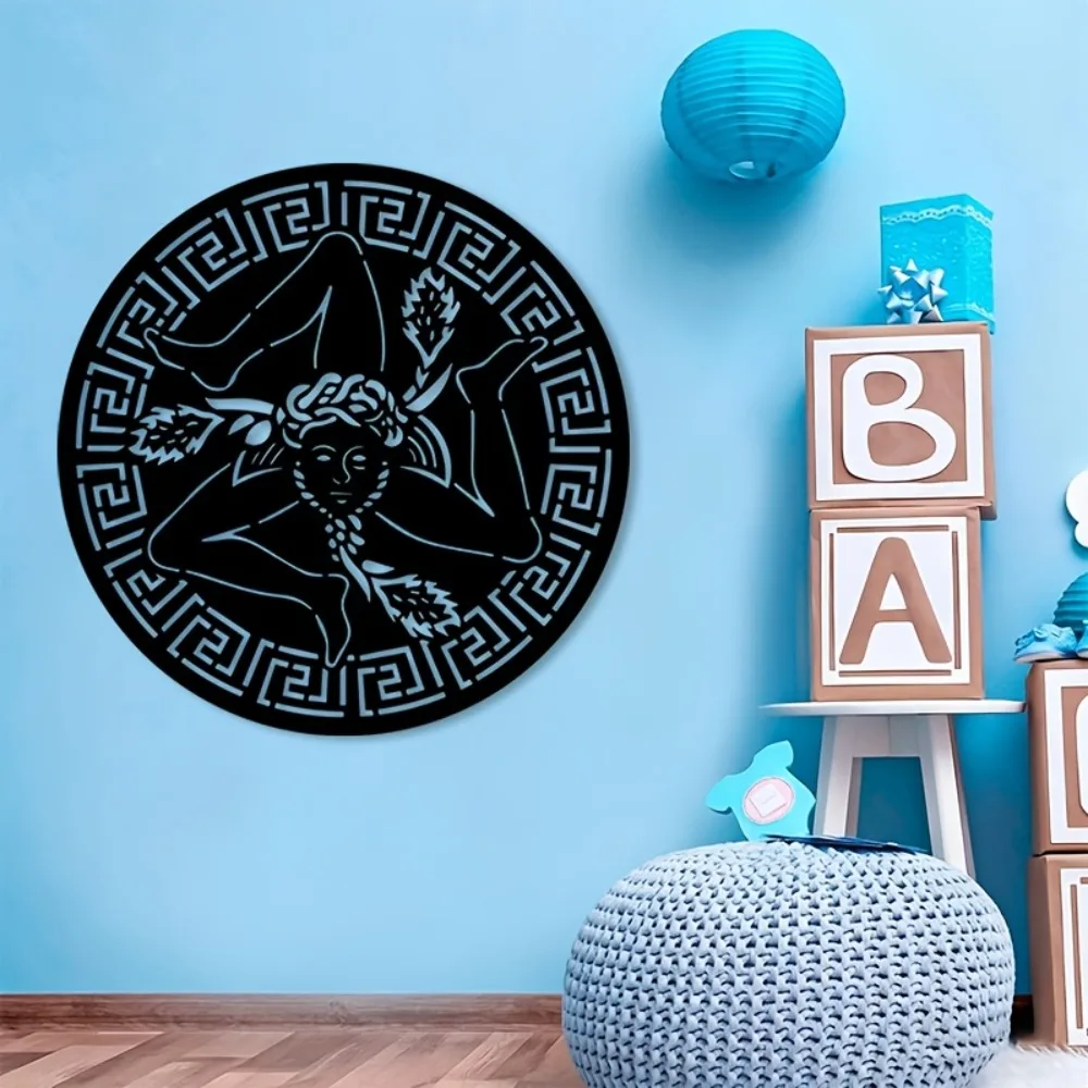 CIFBUY Modern Triangle Symbol Metal Wall Art Iron Sculpture Decor For Home Office Indoor Outdoor Hanging Plaque Gift For Designe