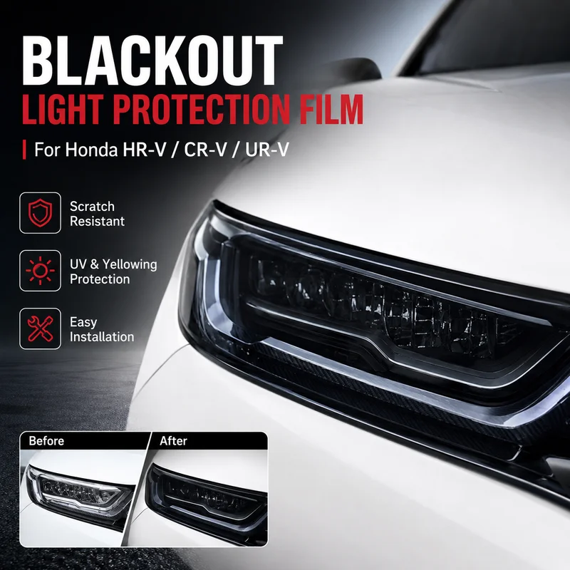 

TPU Headlight and Taillight Blackout Film Kit for Honda HR-V, CR-V, UR-V - Easy Installation Car Accessories, Replacement Parts